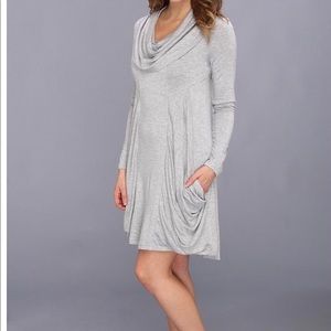 Kensie drapey French terry cowl neck dress